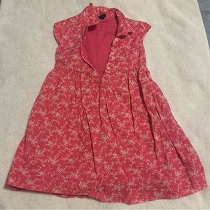 Baby GAP pink collared dress with delicate white floral pattern (5T)